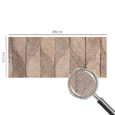 Selbstklebende Fototapete fürs Wohnzimmer mit wellenförmigem Holzdesign