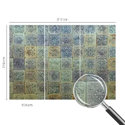 Moderne Fototapete nach Maß mit geometrischem Fliesenmotiv
