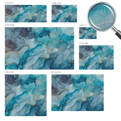 Selbstklebende Fototapete fürs Wohnzimmer mit blauem abstrakten Motiv