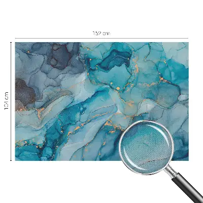 Selbstklebende Fototapete fürs Wohnzimmer mit blauem abstrakten Motiv