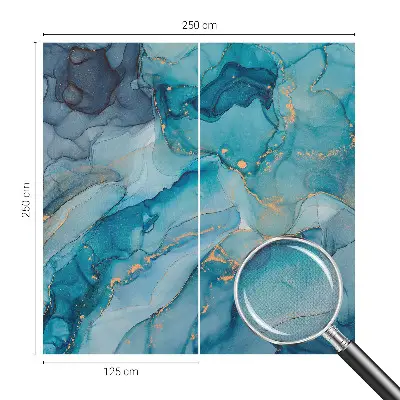 Selbstklebende Fototapete fürs Wohnzimmer mit blauem abstrakten Motiv