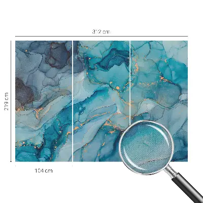 Selbstklebende Fototapete fürs Wohnzimmer mit blauem abstrakten Motiv