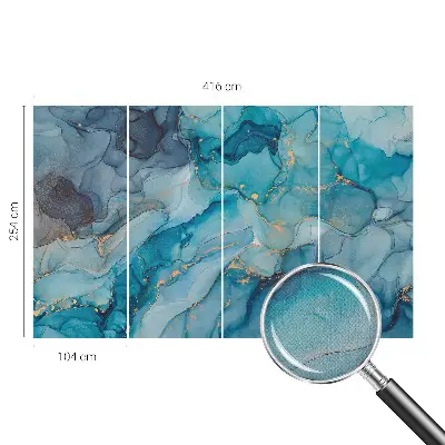 Selbstklebende Fototapete fürs Wohnzimmer mit blauem abstrakten Motiv