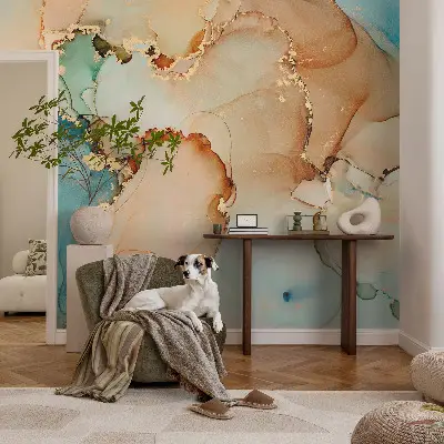 Selbstklebende Fototapete fürs Schlafzimmer mit farbenfrohem abstraktem Motiv