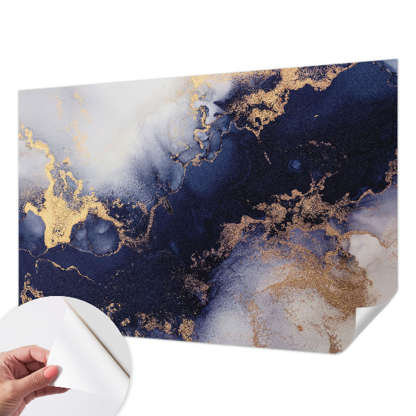 25D-Fototapete Marineblaue Wellen