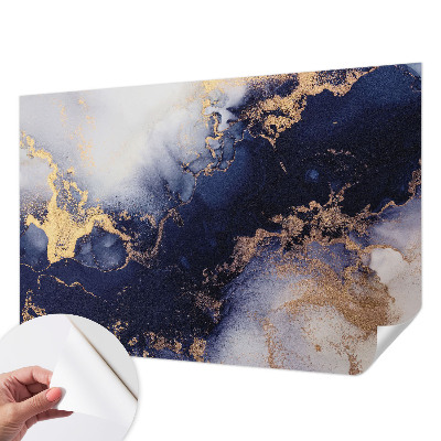 25D-Fototapete Marineblaue Wellen