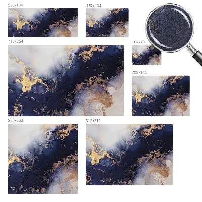 25D-Fototapete mit marineblauen Wellenmotiv