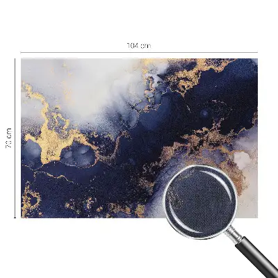 25D-Fototapete mit marineblauen Wellenmotiv