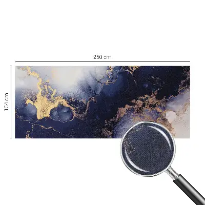 25D-Fototapete mit marineblauen Wellenmotiv