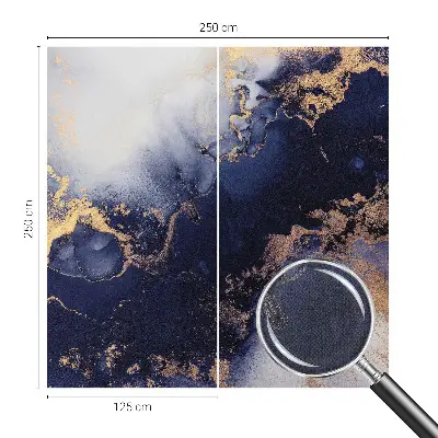25D-Fototapete mit marineblauen Wellenmotiv