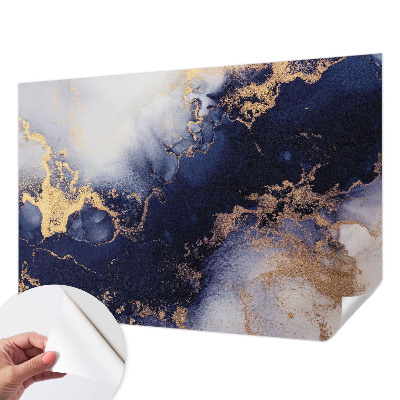 25D-Fototapete Marineblaue Wellen