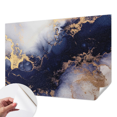 25D-Fototapete Marineblaue Wellen