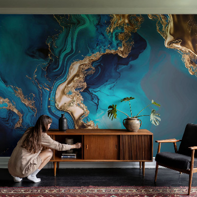 25D-Fototapete fürs Schlafzimmer Farbenfrohe Abstraktion