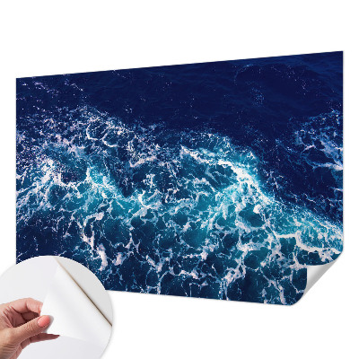 Selbstklebende Fototapete fürs Wohnzimmer mit Motiv Meereswellen