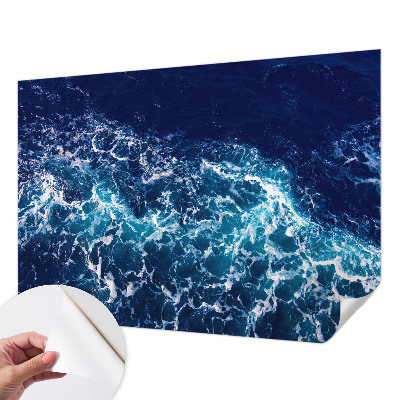 Selbstklebende Fototapete fürs Wohnzimmer mit Motiv Meereswellen