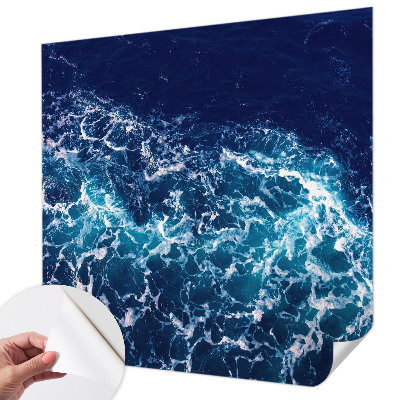 Selbstklebende Fototapete fürs Wohnzimmer mit Motiv Meereswellen