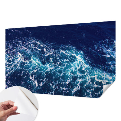 Selbstklebende Fototapete fürs Wohnzimmer mit Motiv Meereswellen
