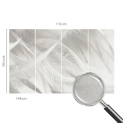 27D-Fototapete fürs Wohnzimmer mit feinen Federn als Motiv
