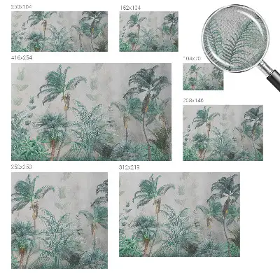 27D-Fototapete fürs Schlafzimmer mit exotischem Oasenmotiv