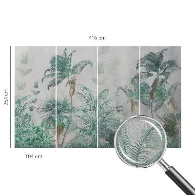 27D-Fototapete fürs Schlafzimmer mit exotischem Oasenmotiv