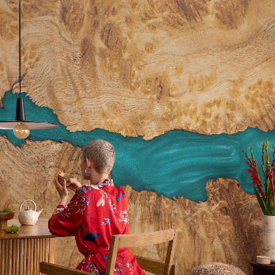 Moderne Fototapete nach Maß Holz und Harz