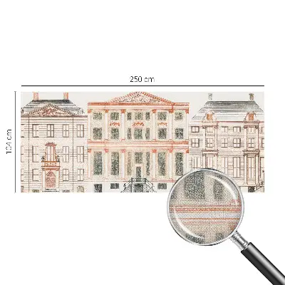 Vintage Tapete mit klassischem Gebäudemotiv
