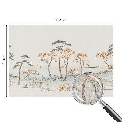 Moderne Fototapete nach Maß mit friedlicher Landschaftsillustration