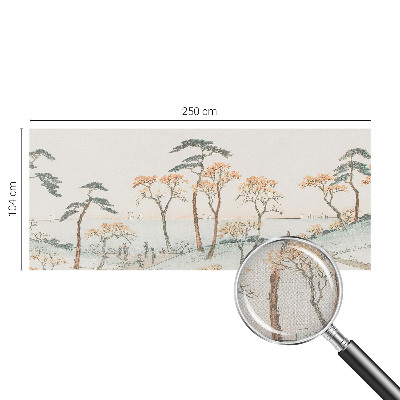 Moderne Fototapete nach Maß mit friedlicher Landschaftsillustration