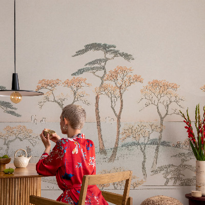 Moderne Fototapete nach Maß Friedliche Landschaft