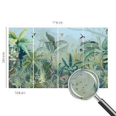 Selbstklebende Fototapete fürs Wohnzimmer mit tropischem Naturmotiv