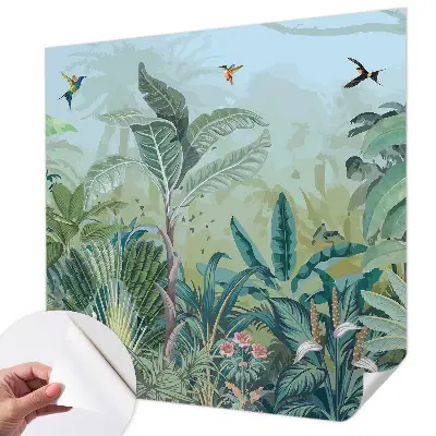 Selbstklebende Fototapete fürs Wohnzimmer mit tropischem Naturmotiv
