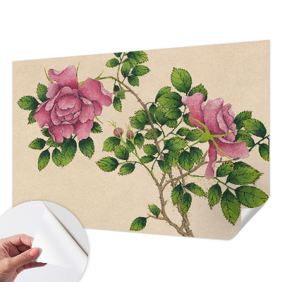 Selbstklebende Fototapete fürs Schlafzimmer mit romantischem Rosenmotiv