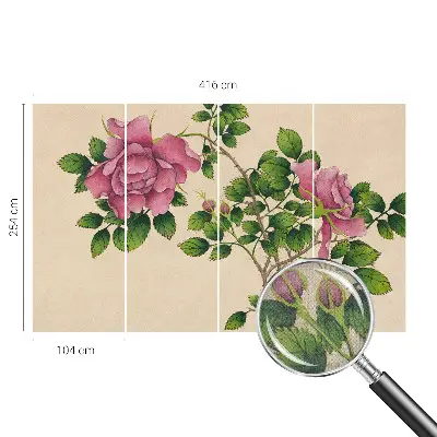 Selbstklebende Fototapete fürs Schlafzimmer mit romantischem Rosenmotiv