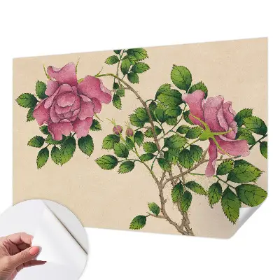 Selbstklebende Fototapete fürs Schlafzimmer mit romantischem Rosenmotiv