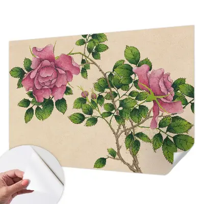 Selbstklebende Fototapete fürs Schlafzimmer mit romantischem Rosenmotiv