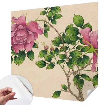 Selbstklebende Fototapete fürs Schlafzimmer mit romantischem Rosenmotiv