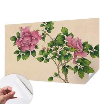 Selbstklebende Fototapete fürs Schlafzimmer mit romantischem Rosenmotiv