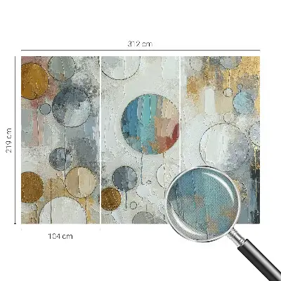 Selbstklebende Fototapete fürs Kinderzimmer mit geometrischen Kreisen