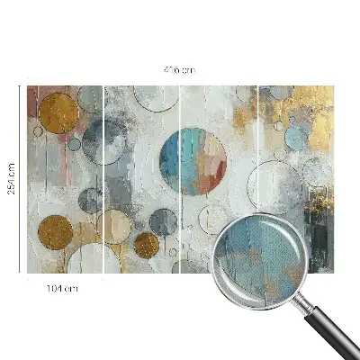 Selbstklebende Fototapete fürs Kinderzimmer mit geometrischen Kreisen
