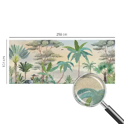 28D-Fototapete fürs Schlafzimmer mit exotischer Pflanzenoptik