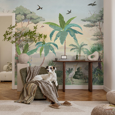 28D-Fototapete fürs Schlafzimmer Exotische Flora