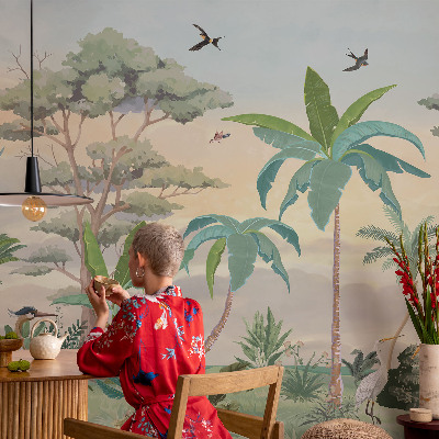 28D-Fototapete fürs Schlafzimmer Exotische Flora