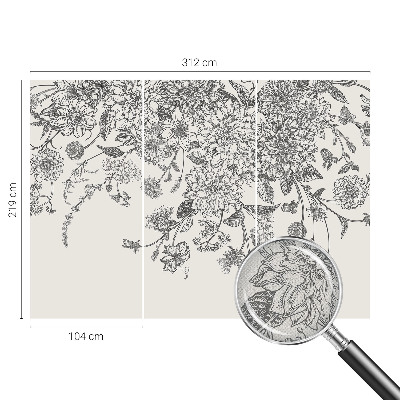 Selbstklebende Fototapete Blumenmuster