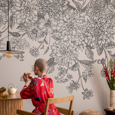 Selbstklebende Fototapete Blumenmuster