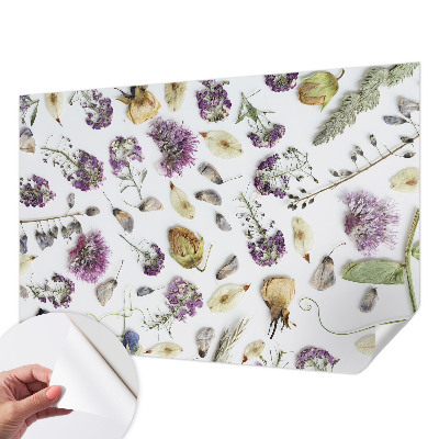 Selbstklebende Fototapete für die Wand mit Motiv getrockneter Blumen