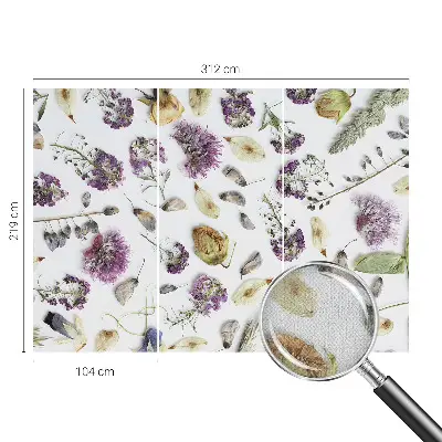Selbstklebende Fototapete für die Wand mit Motiv getrockneter Blumen
