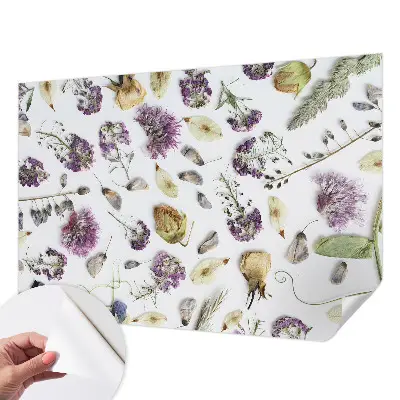 Selbstklebende Fototapete für die Wand mit Motiv getrockneter Blumen