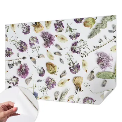 Selbstklebende Fototapete für die Wand mit Motiv getrockneter Blumen