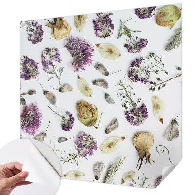 Selbstklebende Fototapete für die Wand mit Motiv getrockneter Blumen