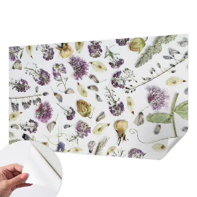Selbstklebende Fototapete für die Wand mit Motiv getrockneter Blumen
